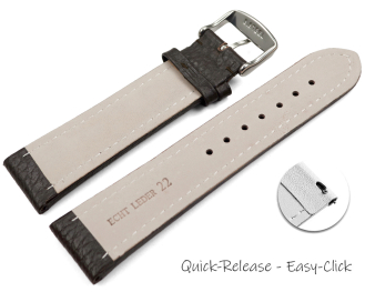 Quick release Watch Strap grained leather dark brown 18mm 20mm 22mm 24mm 26mm