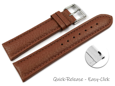 Quick release Watch Strap grained leather light brown...