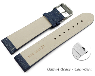 Quick release Watch Strap grained leather dark blue 18mm 20mm 22mm 24mm 26mm