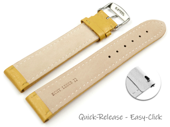 Quick release Watch Strap grained leather yellow 18mm 20mm 22mm 24mm 26mm