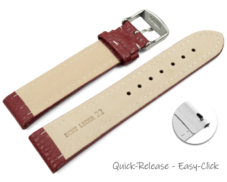 Quick release Watch Strap grained leather bordeaux wN 18mm 20mm 22mm 24mm 26mm