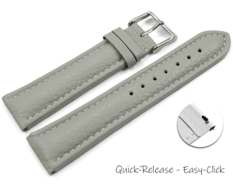 Quick release Watch Strap grained leather light gray 18mm 20mm 22mm 24mm 26mm