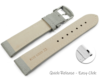 Quick release Watch Strap grained leather light gray 18mm 20mm 22mm 24mm 26mm