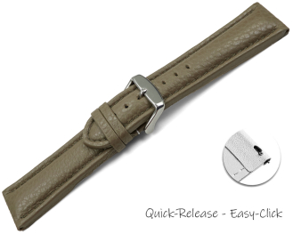 Quick release Watch Strap grained leather Taupe 18mm 20mm 22mm 24mm 26mm