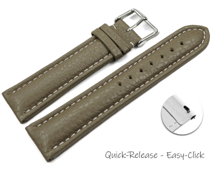 Quick release Watch Strap grained leather Taupe wN 18mm...