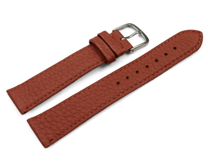 Watch strap Genuine deer leather grained rust brown 12mm...