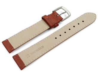 Watch strap Genuine deer leather grained rust brown 12mm...