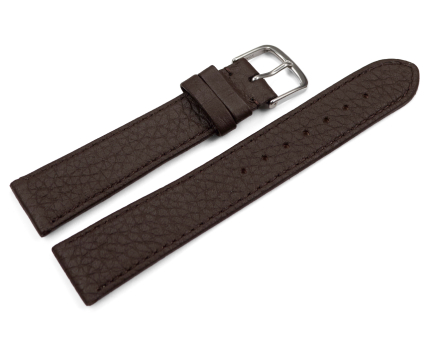 Watch strap Genuine deer leather grained dark brown 12mm...