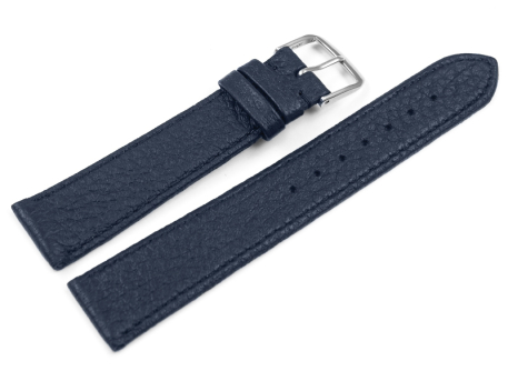 Watch strap Genuine deer leather grained dark blue 12mm...