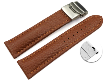 Quick change Deployment clasp Genuine grained leather...