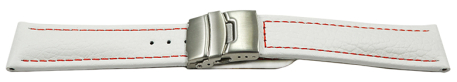 Quick release Watch Strap Deployment Clasp Genuine Grained Leather White rN 18mm 20mm 22mm 24mm 26mm