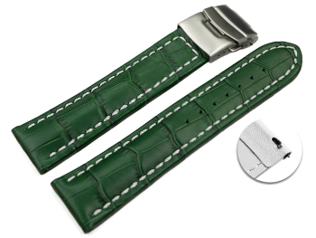 Quick change Watch Strap Deployment clasp leather Croco...