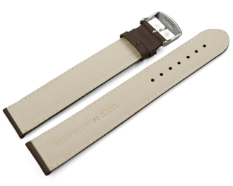 Watch strap Genuine leather Smooth XXL Dark Brown 18mm 20mm 22mm