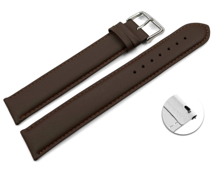 Quick release Watch Strap Genuine leather Smooth XXL dark...