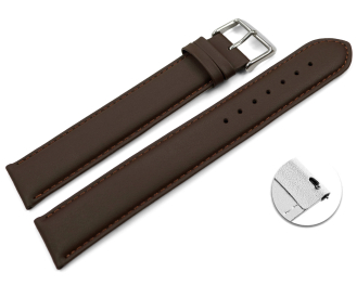 Quick release Watch Strap Genuine leather Smooth XXL dark brown 18mm 20mm 22mm