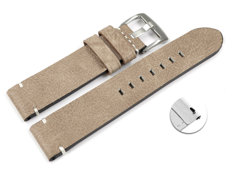 Quick release Leather Watch Strap light brown without...