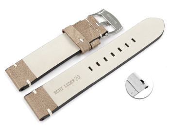 Quick release Leather Watch Strap light brown without...