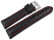 Watch strap - Genuine leather - carbon print - black with red stitch